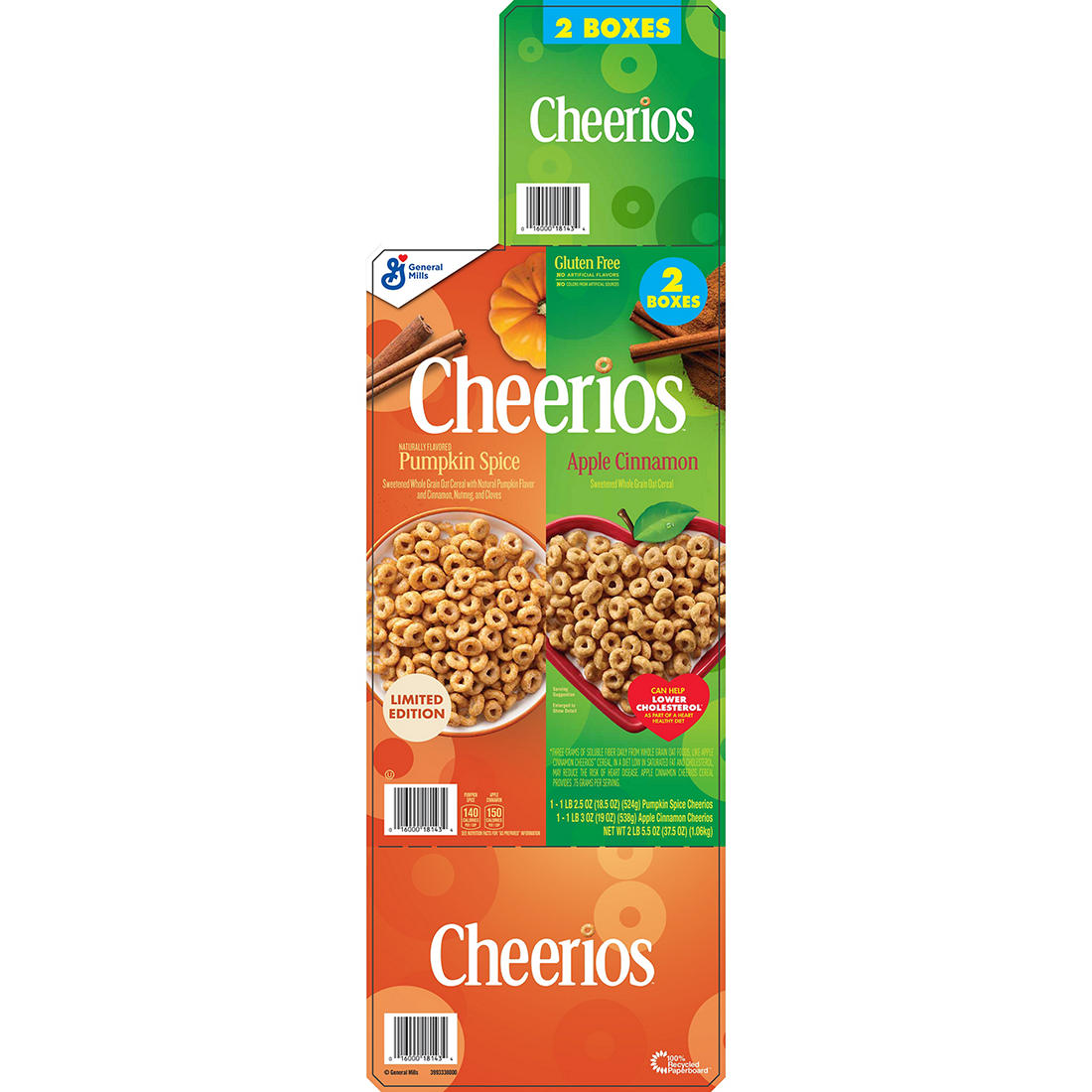 Pumpkin Spice and Apple Cinnamon Cheerios Cereal, 2 pk.