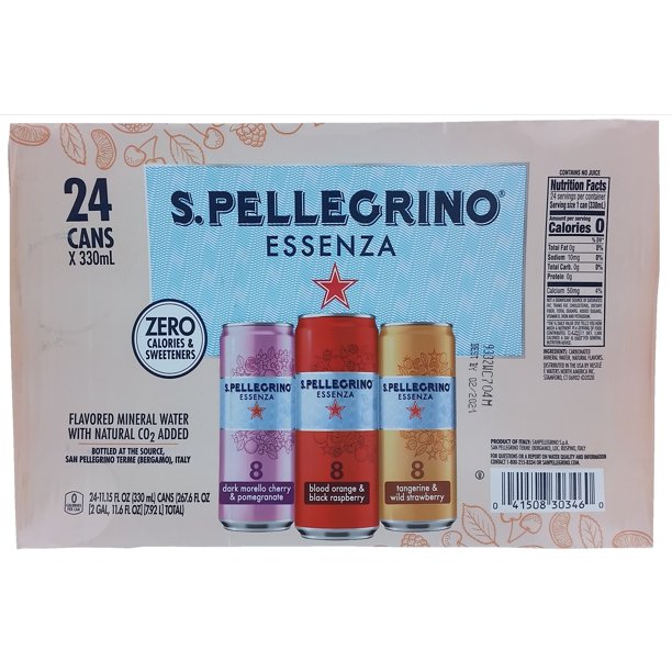 S.Pellegrino Essenza Flavored Mineral Water Variety Pack (11.15 fl. oz., 24 pk.)