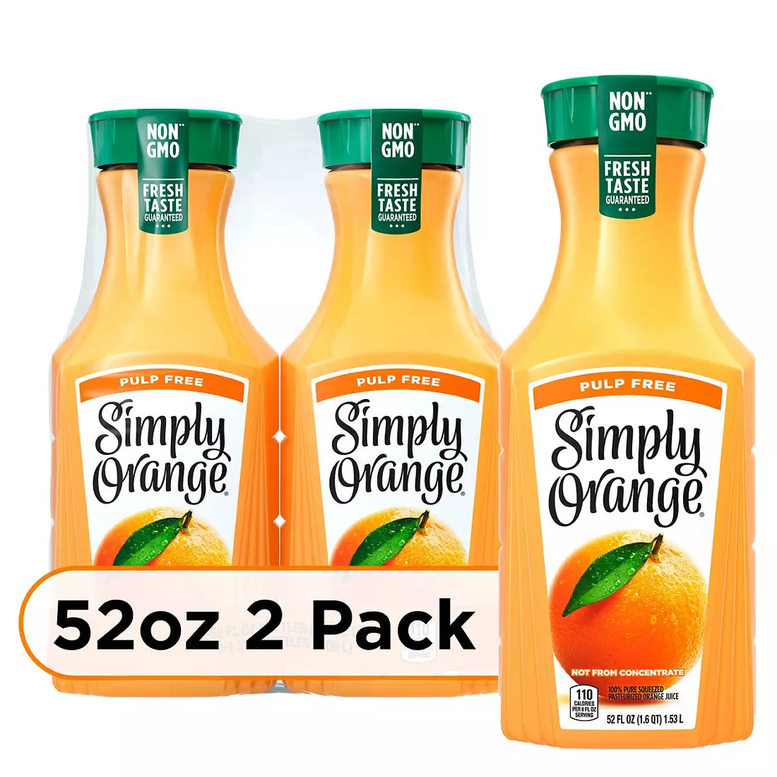 Simply Orange Pulp-Free Orange Juice, 2 pk./52 fl. oz.