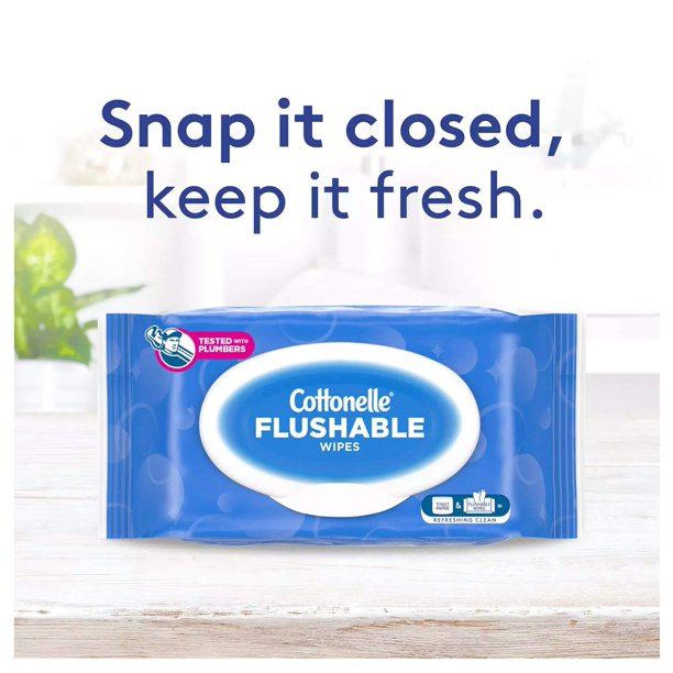 Cottonelle Fresh Care Flushable Wet Wipes, 12 Flip Top Packs (42 wipes/pk., 12 pk.)