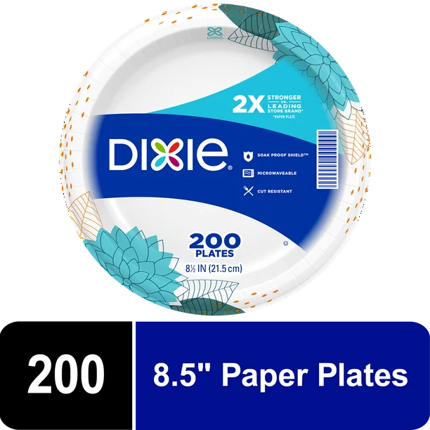 Dixie Ultra® Paper Plate, 8.5 Inch, Lunch or Light Dinner Size Printed Disposable Plate, 220 Count