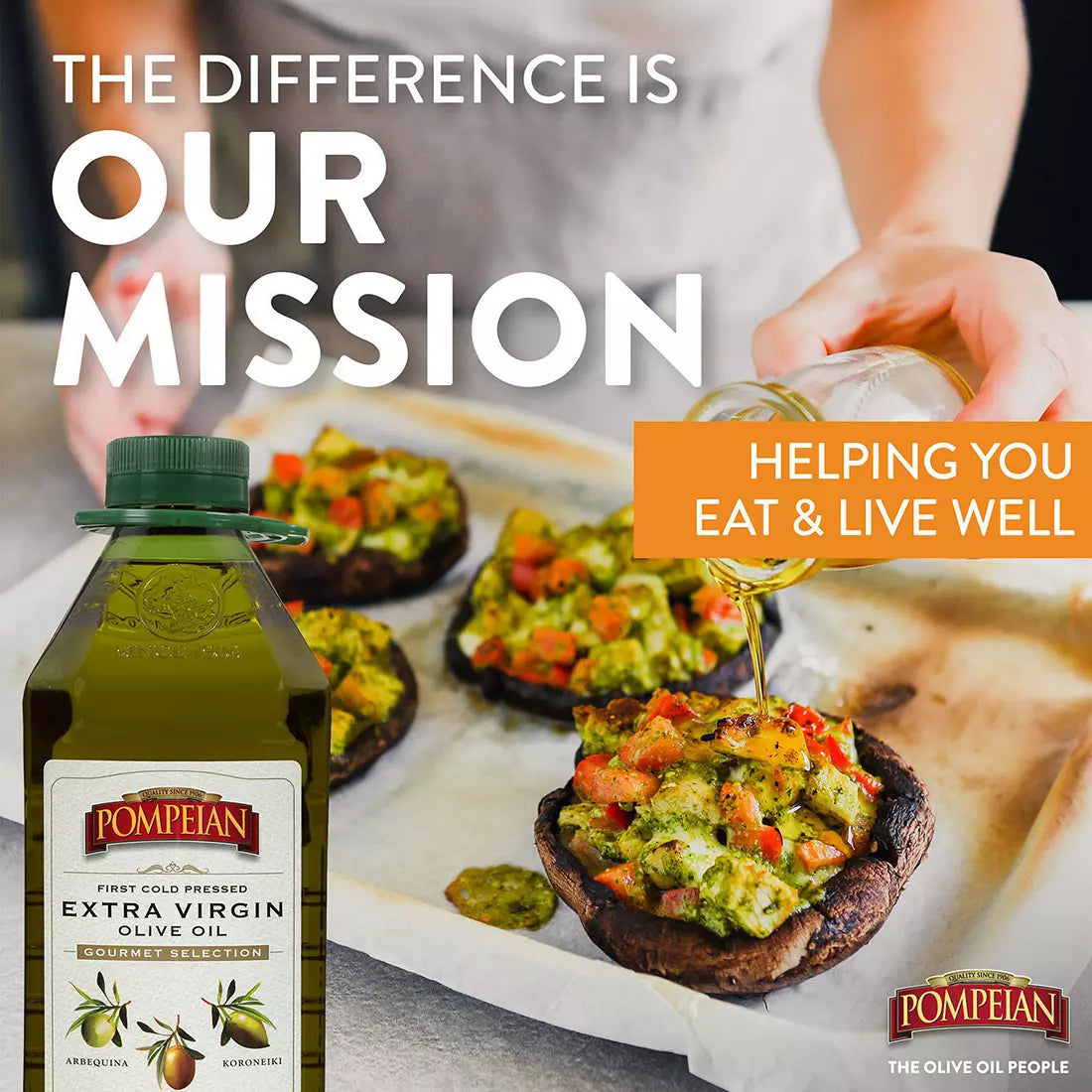 Pompeian Gourmet Selection Extra Virgin Olive Oil, First Cold Pressed, Fresh and Fruity Flavor, 2 pk./48 fl. oz.