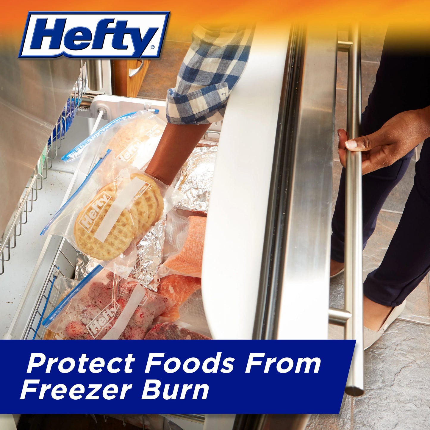 Hefty Slider Freezer Storage Bags, Gallon Size, 60 Count