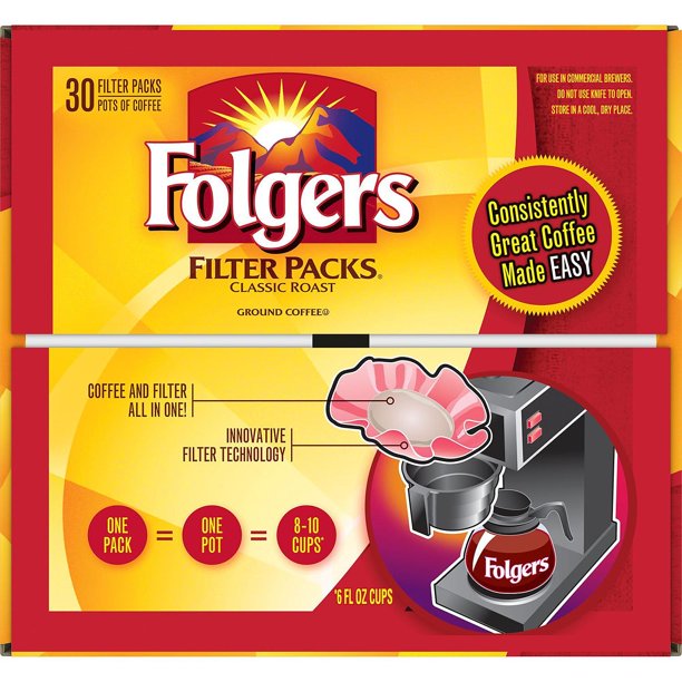 Folgers Filter Packs Coffee, Classic Roast (.9 oz. packs, 30 ct.)