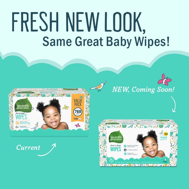 Seventh Generation Free & Clear Baby Wipes, Unscented (768 ct.)