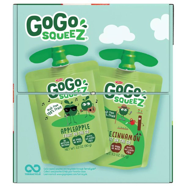 GoGo SqueeZ Applesauce Pouches, Apple Apple (3.2 oz., 32 ct.)