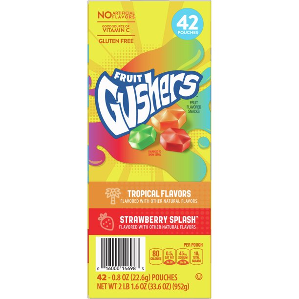 Gushers Strawberry Splash and Tropical Flavors (0.8 oz., 42 ct.)