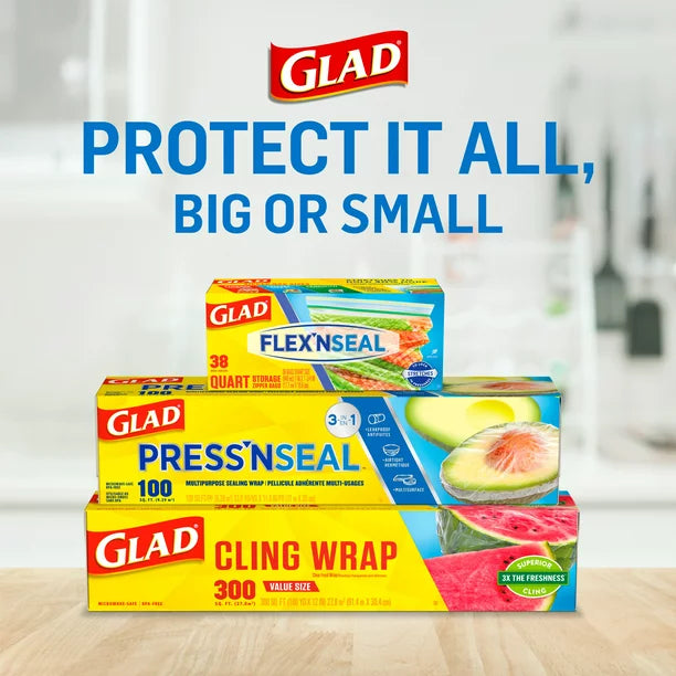 Glad Press'n Seal Plastic Food Wrap (140 sq. ft./roll, 2 rolls)