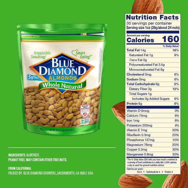 Blue Diamond Whole Natural Almonds (40oz)