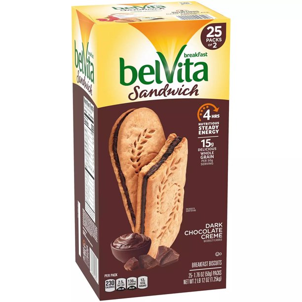 belVita Dark Chocolate Creme Breakfast Biscuits (25 pk.)