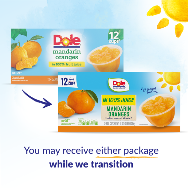 Dole Mandarin Oranges in 100% Fruit Juice (4 oz., 16 pk.)