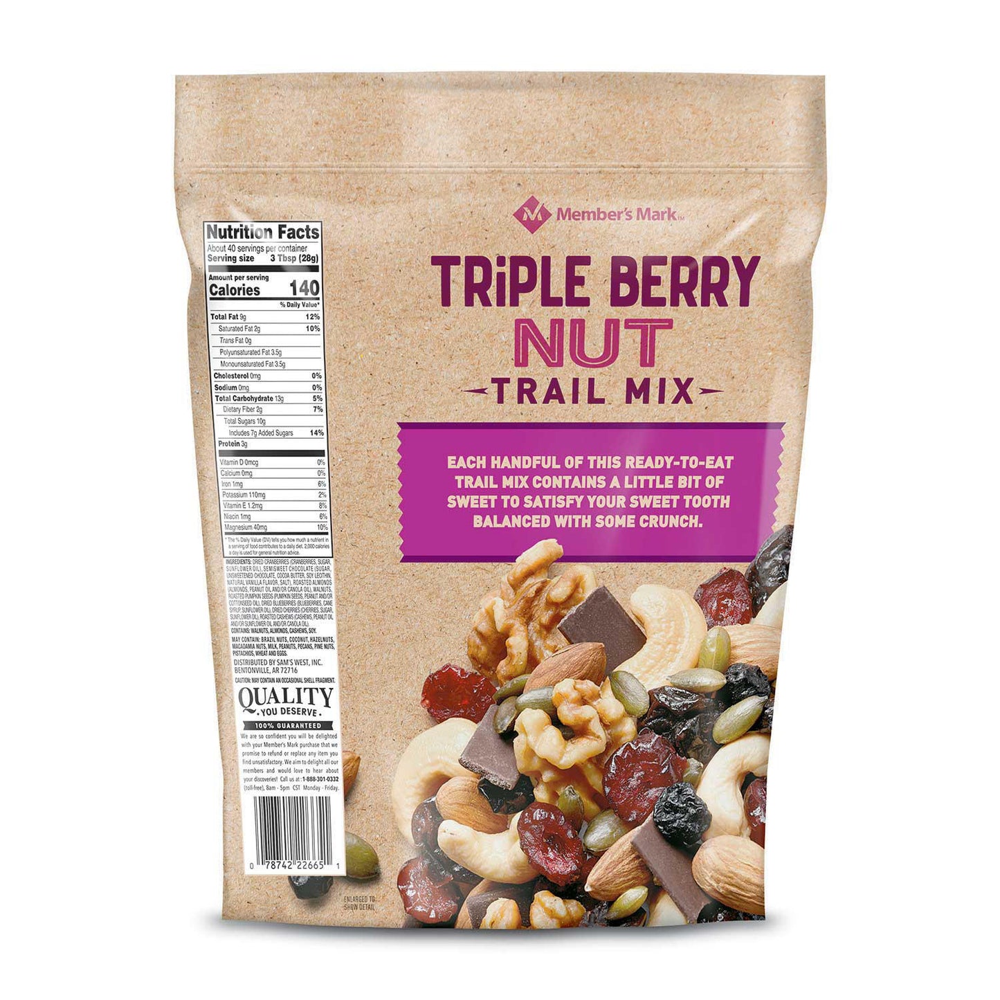 Member's Mark Triple Berry Nut Trail Mix (40 oz.)