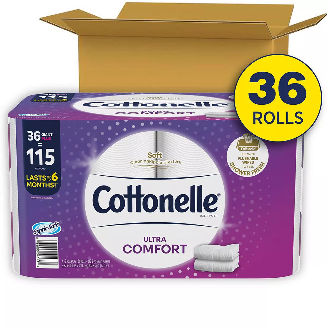 Cottonelle Ultra Comfort Toilet Paper (36 Mega Rolls, 268 sheets/roll)