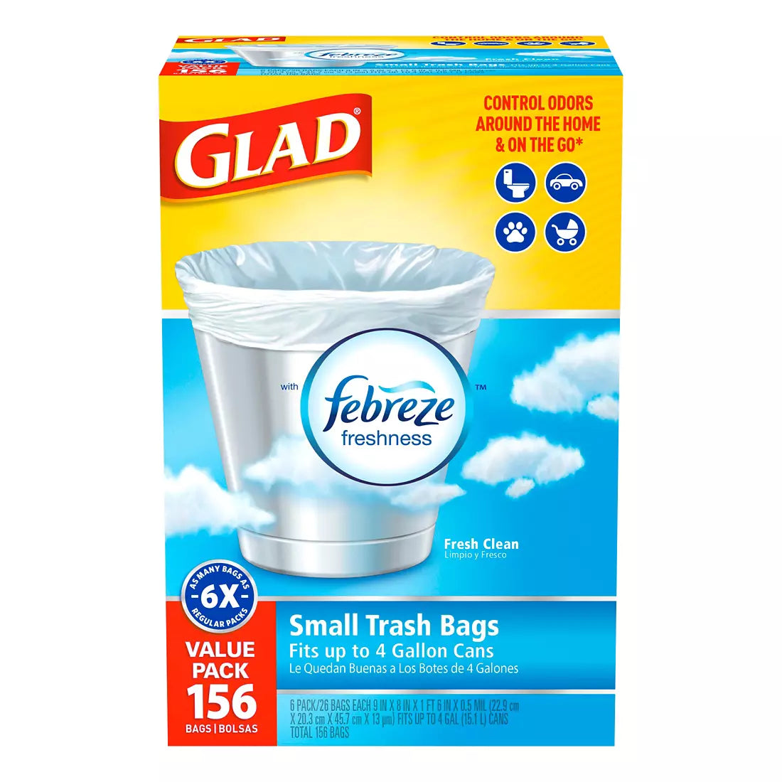 Glad 4-Gal. Small Trash Bags, 156 ct.