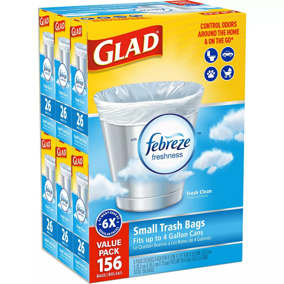 Glad 4-Gal. Small Trash Bags, 156 ct.