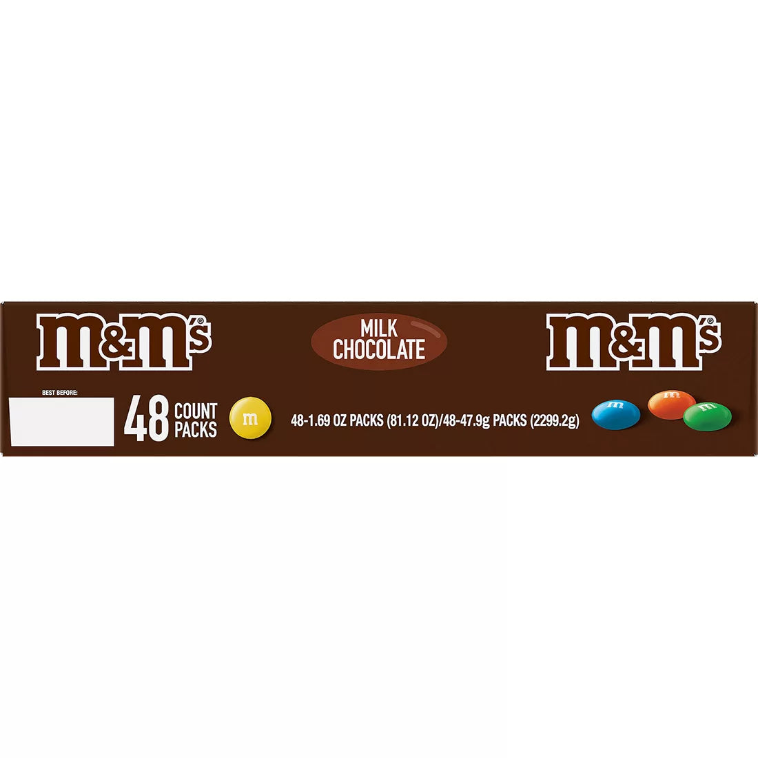 M&M'S Milk Chocolate Candy, Full Size Bulk Candy, 1.69 oz, 48 ct