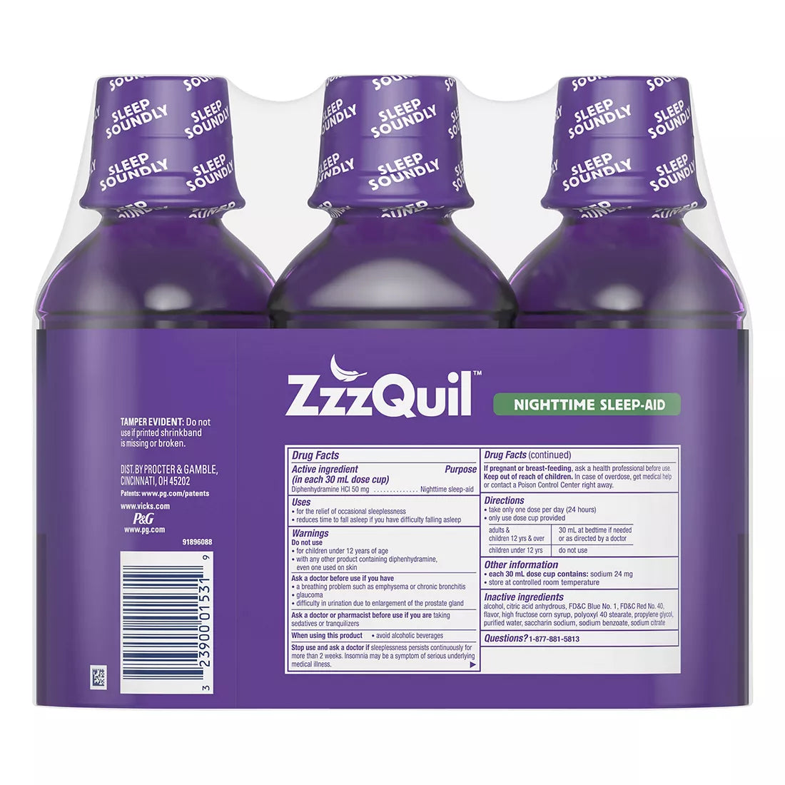 ZzzQuil Nighttime Sleep-Aid Liquid Warming Berry Flavor, 36 oz.