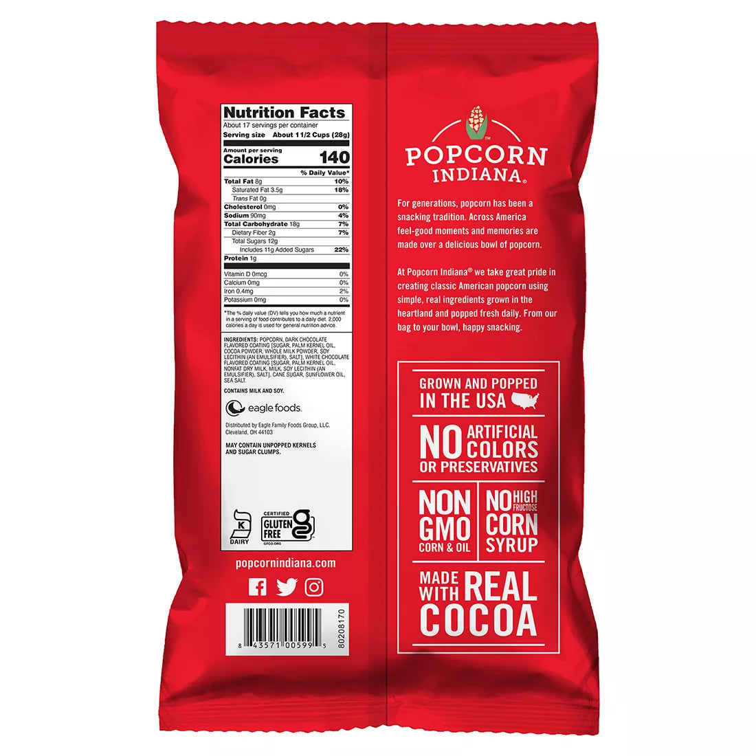 Popcorn Indiana Black and White Drizzlecorn, 17 oz.