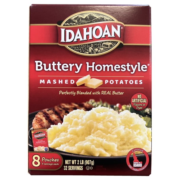 Idahoan Instant Mashed Potatoes, Buttery Homestyle and Roasted Garlic (8 pk.)