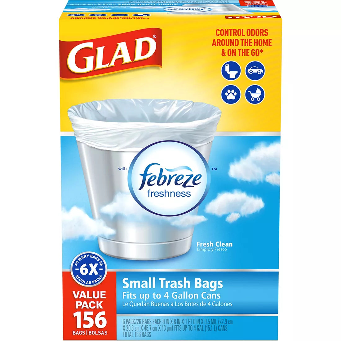 Glad 4-Gal. Small Trash Bags, 156 ct.