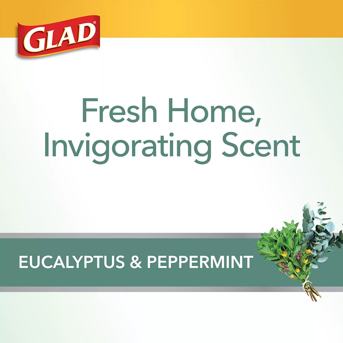 Glad ForceFlexPlus with Clorox Trash Bags, Eucalyptus, and Peppermint, 120 ct./13 gal.