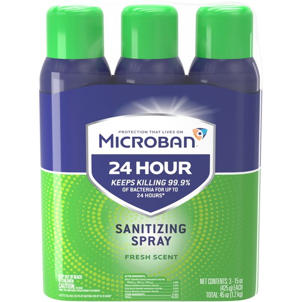 Microban 24-Hour Disinfectant Sanitizing Spray, Fresh Scent (15 oz., 3 pk.)